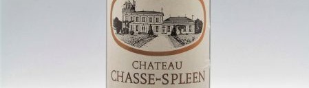 The picture shows a bottle of the great wine chateau Chasse Spleen Moulis en Medoc from Bordeaux