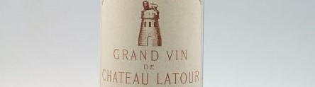 The picture shows a grand cru bottle of Chateau Latour wine from Bordeaux
