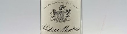 The picture shows a grand cru bottle of Chateau Montrose wine from Bordeaux