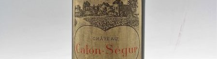 The picture shows a bottle of the great wine chateau Calon Segur Saint Estephe from Bordeaux