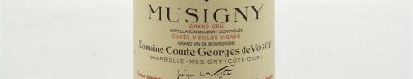 The picture shows a bottle of a Musigny grand cru from Comte de Vogue from Burgundy