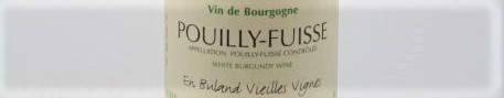 La photo montre une bouteille de vin Pouilly Fuissé En Buland du Domaine de Daniel et Julien Barraud situé dans le Maconnais en Bourgogne