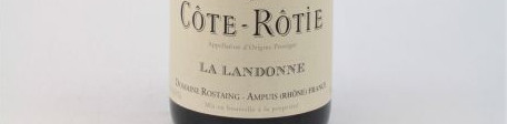 La photo montre une bouteille du vin d'appelation Cote Rotie du domaine René Rostaing en Vallée du Rhone