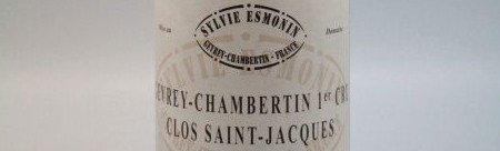 La photo montre une bouteille de l'appellation Gevrey Chambertin 1er cru du domaine Sylvie Esmonin en Bourgogne.